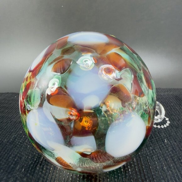 Hand Blown Studio Art Glass Orb Ornament Friendship Ball Witch Ball Hand Made - Picture 9 of 14